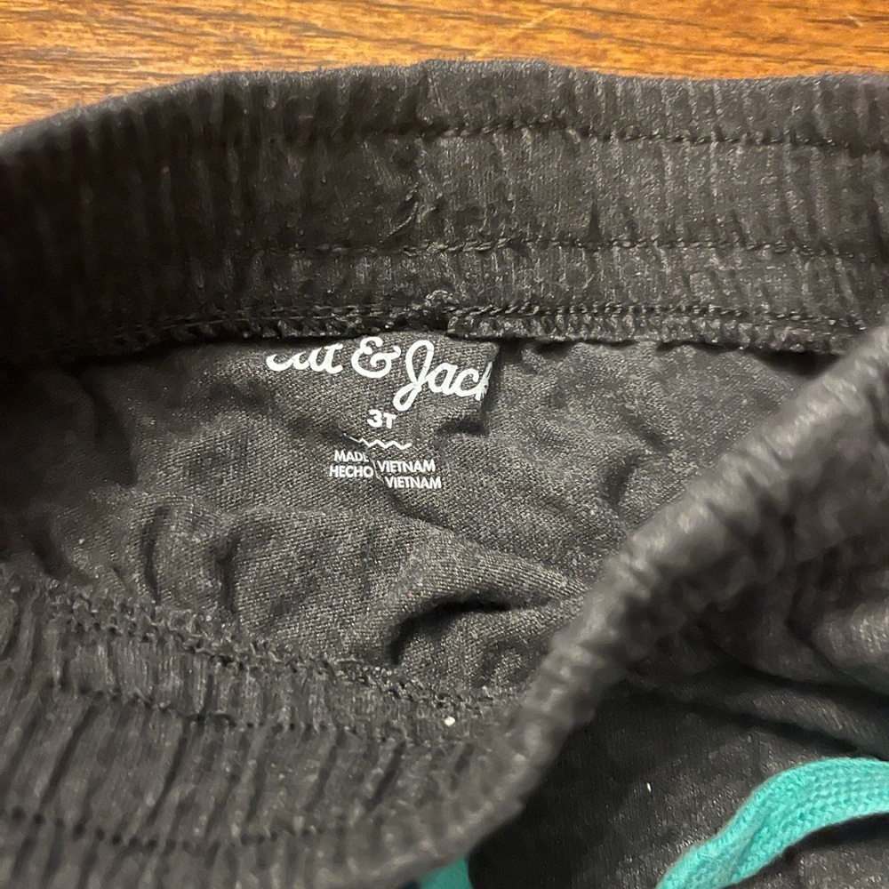 Cat & Jack Charcoal Shorts with Teal Drawstring - Picture 2 of 3